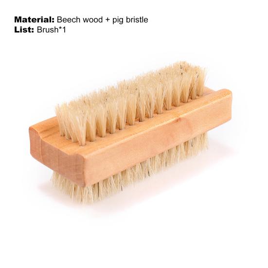 Кисть для ногтей Yousheng, легко моется, двухсторонняя, утолщенная, чистящая, деревянная ручка, натуральная щетина, кисть для маникюра