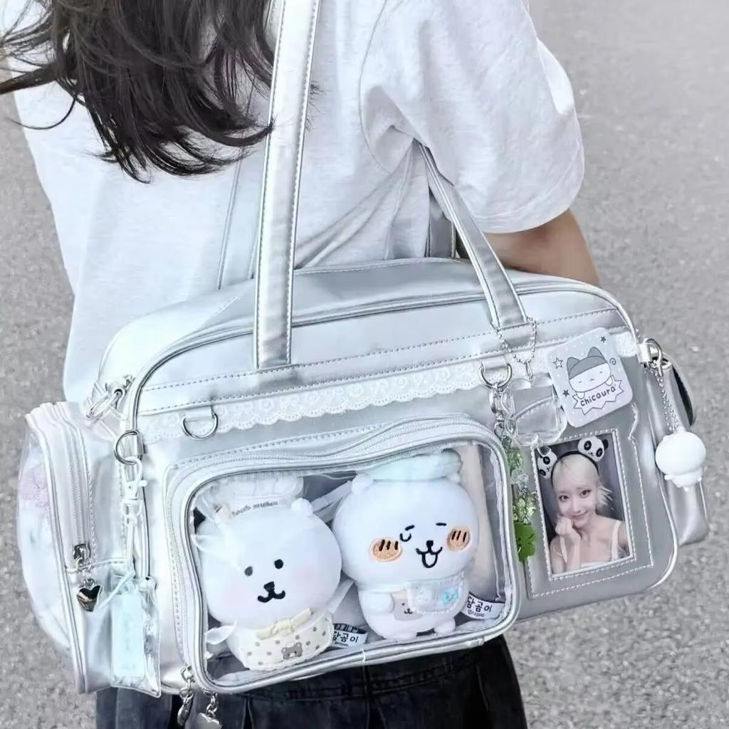 Y2K Новая Концертная Сумка Ita Bag JK Большой Вместимости Наплечная Сумка Милая Девушка Прозрачный Рюкзак Выставка Дисплей для Значков DIY Сумка Через Плечо