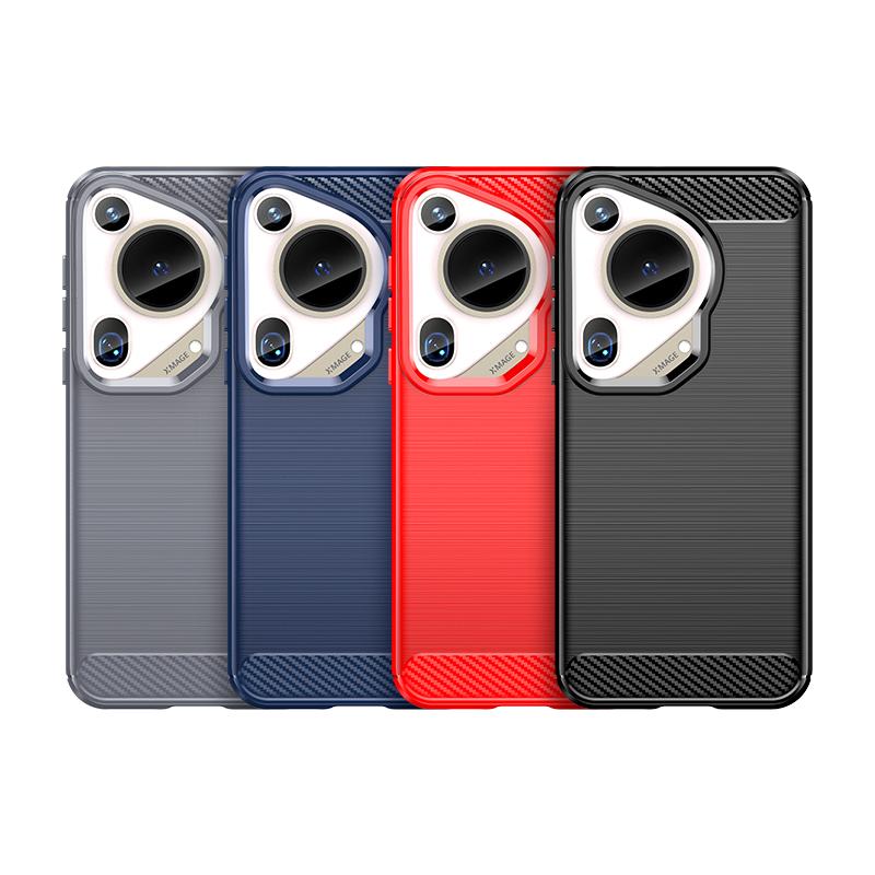 Для Huawei Pura 70 Ultra Чехол Крышка Huawei Pura 70 Ultra Capas Противоударная Броня Мягкий TPU Чехол из Углеродного Волокна Huawei Pura 70 Ultra