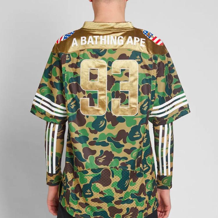 BAPE x adidas SB Jersey Green Мужские топы DW9285