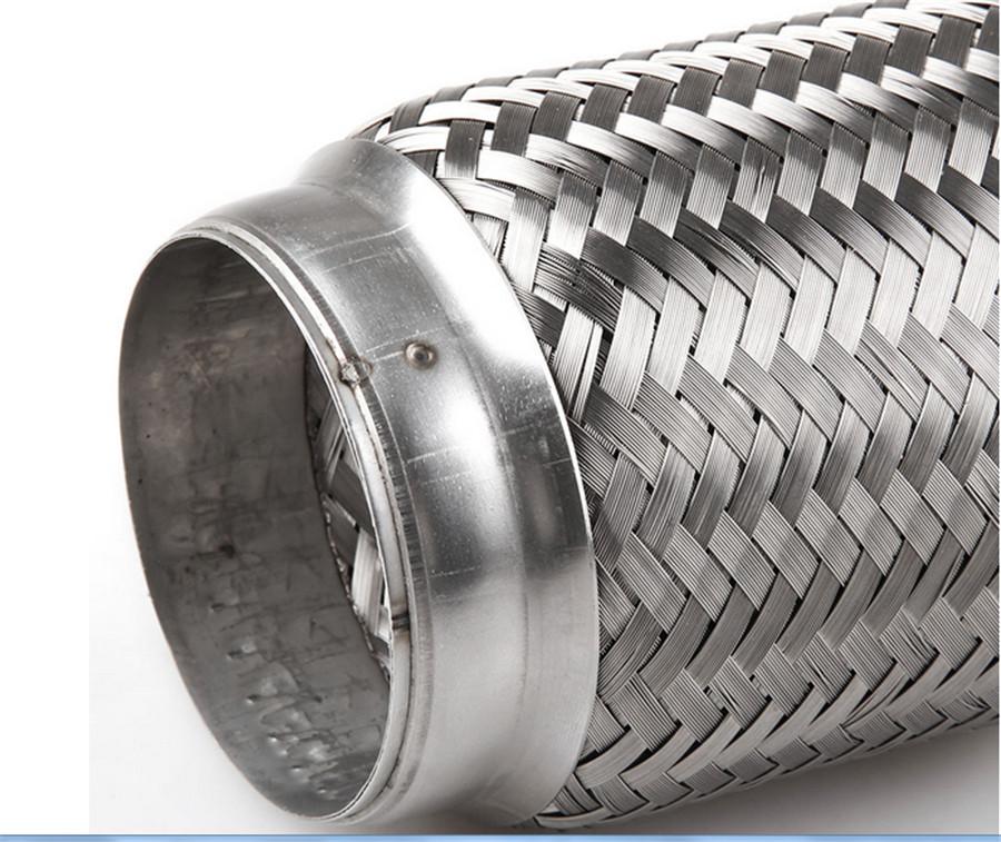 Exhaust Flex Pipe Stainless Steel Double Braid 3" Inlet X 6" Long