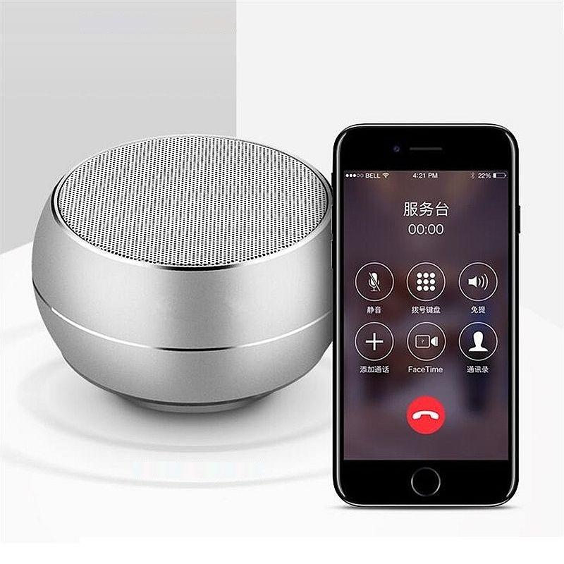 Reflective LED Light Metal Round Shape Bluetooth Speaker BT632 Black