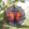 10 Inch Metal Wind Chime Double Sided Butterfly Design 360 Degree Rotating Hook for Outdoor Garden Lawn Decoration Vibrant Colors