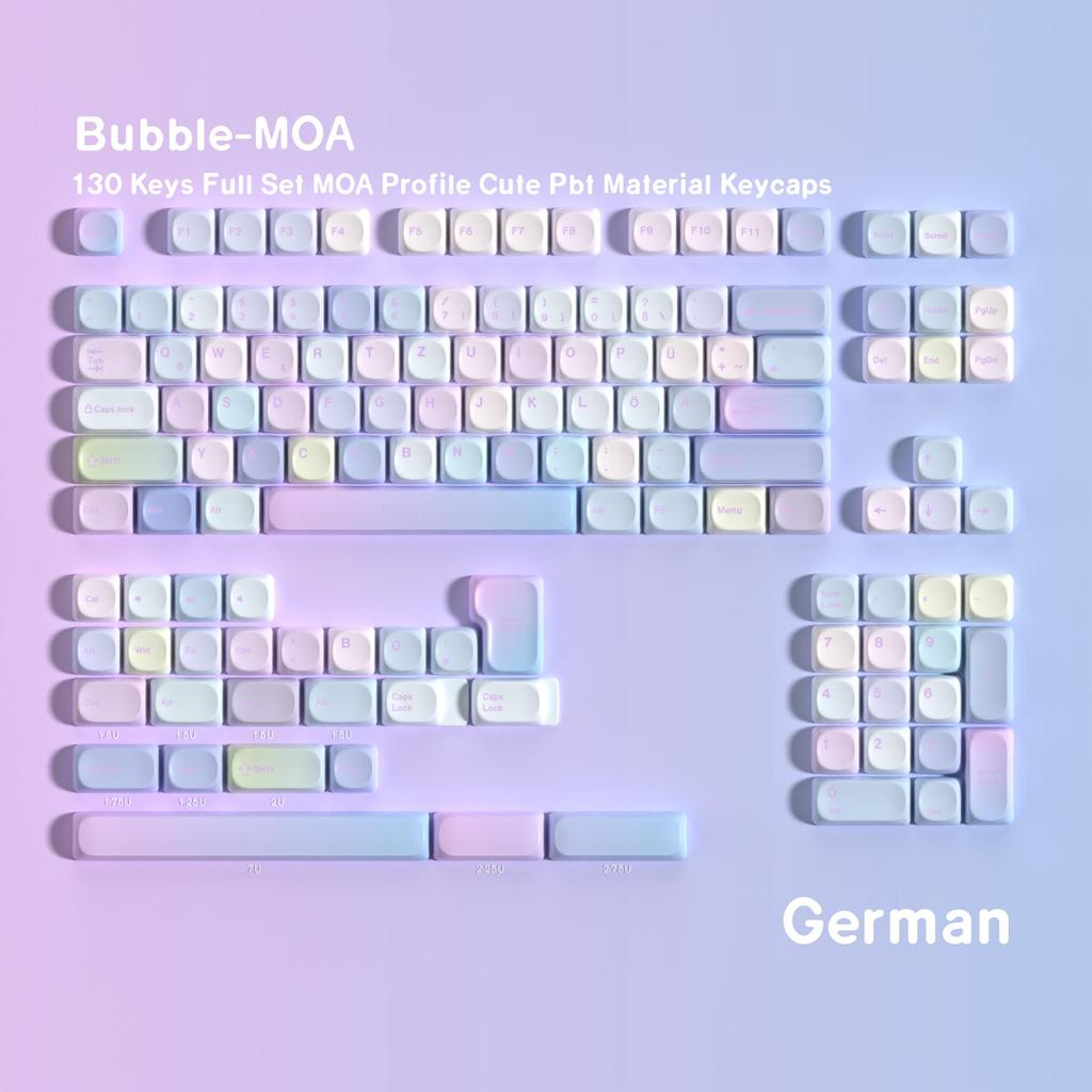 MOA Bubble PBT Сублимационные колпачки для клавиш: Многоязычные опции на арабском, корейском, немецком, французском, испанском, чжуинь, русском и других языках