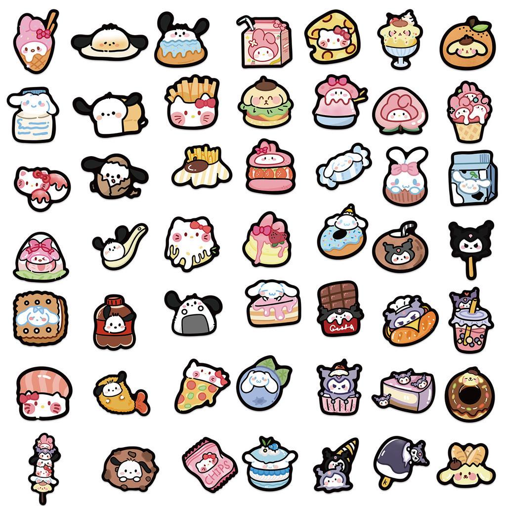 Мультяшные наклейки Sanrio Food Doodle для гитарного блокнота, багажа, DIY, водостойкие, оптом