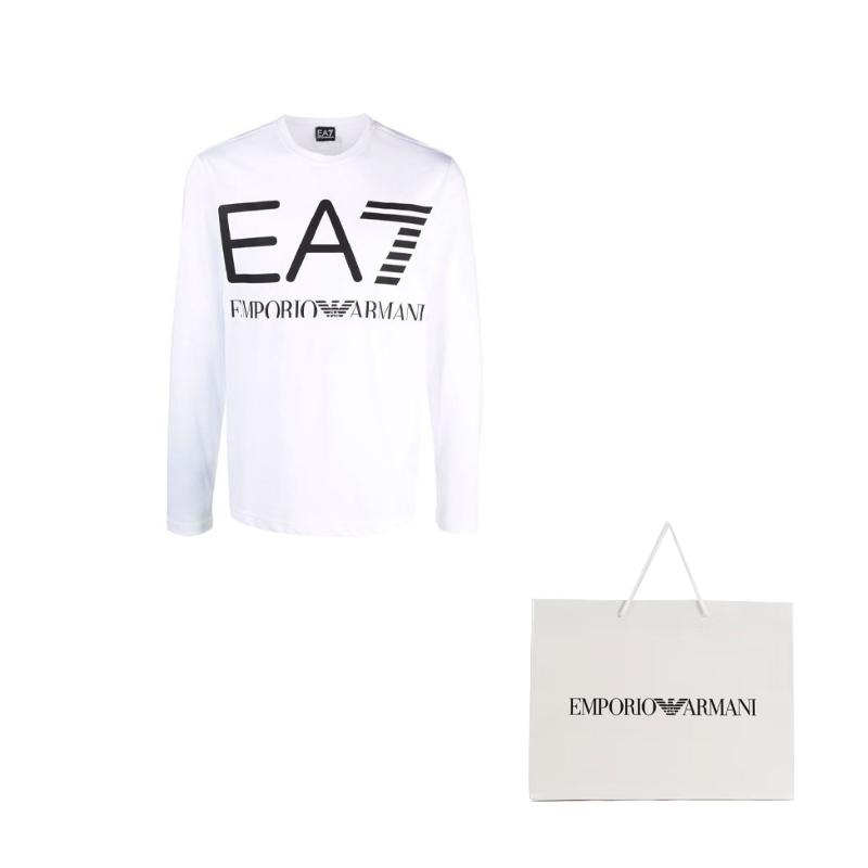EMPORIO ARMANI T-Shirts Men's White Crew Neck Moderate Straight Fit 6KPT30-PJ6EZ-1100