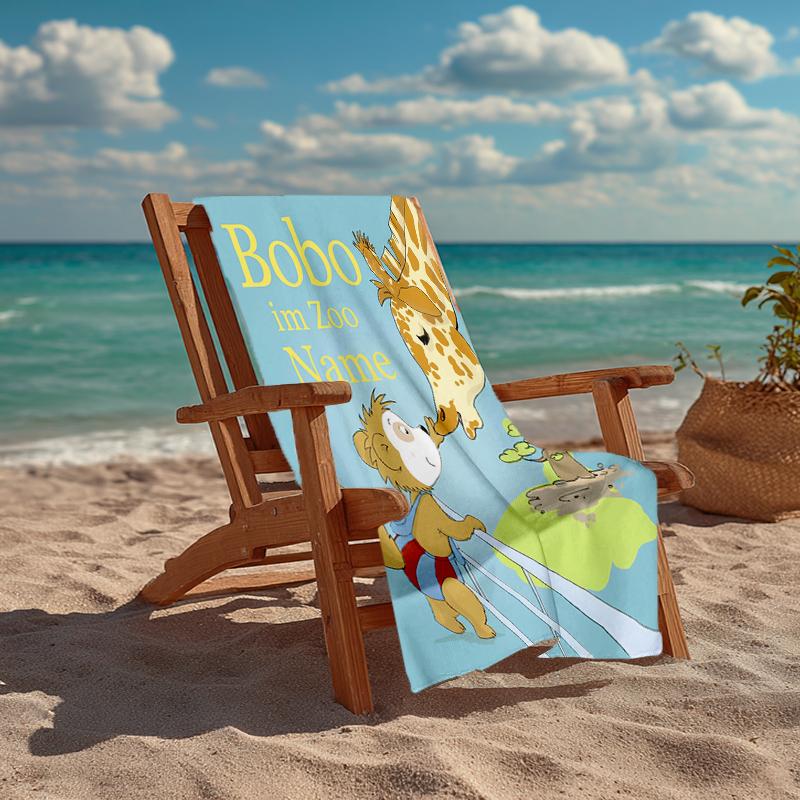 Custom Name Ultra-Soft Beach Towel with Bobo Theme,Ideal for Pool - Camping, Diving - Perfect Travel Essential, Vibrant Beach Towel.