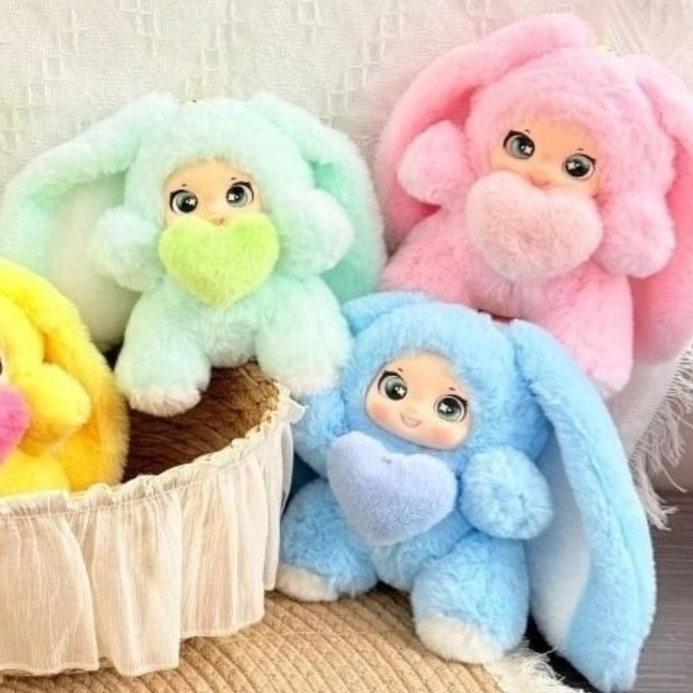 Bag Hanging Rabbit Plush Keychain Big Ear Car Key Ring Cartoon Bunny Doll Pendant Backpack