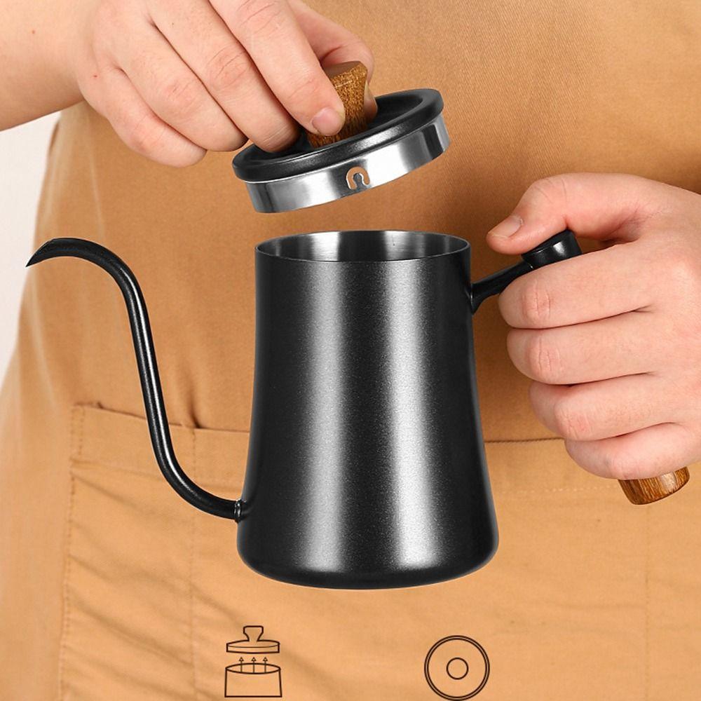 550ml/850ml Goose Neck Coffee Pot Drip Port Hand Brewing Kettle Long Narrow Drip Carafe Outdoor