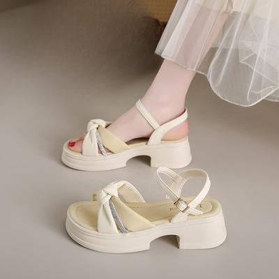 Сандалии Fairy Shoes на толстой подошве, новые женские пляжные сандалии на толстом каблуке