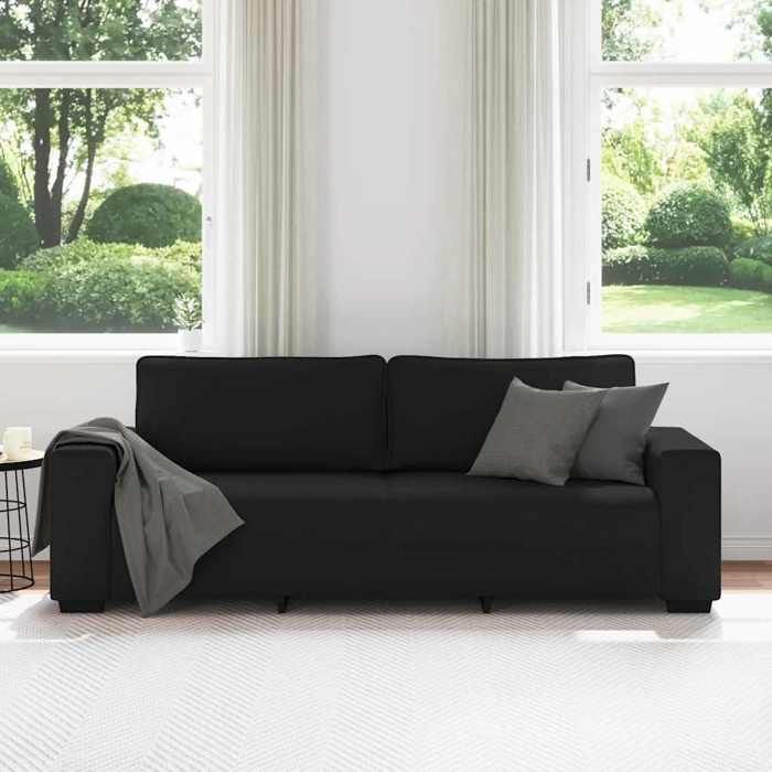 VidaXL 3-seater Sofa Black 180 Cm Fabric, Sofa, Three-seater Sofa, 3-seater Fabric Sofa, Divan, Fabric Sofa 4105178