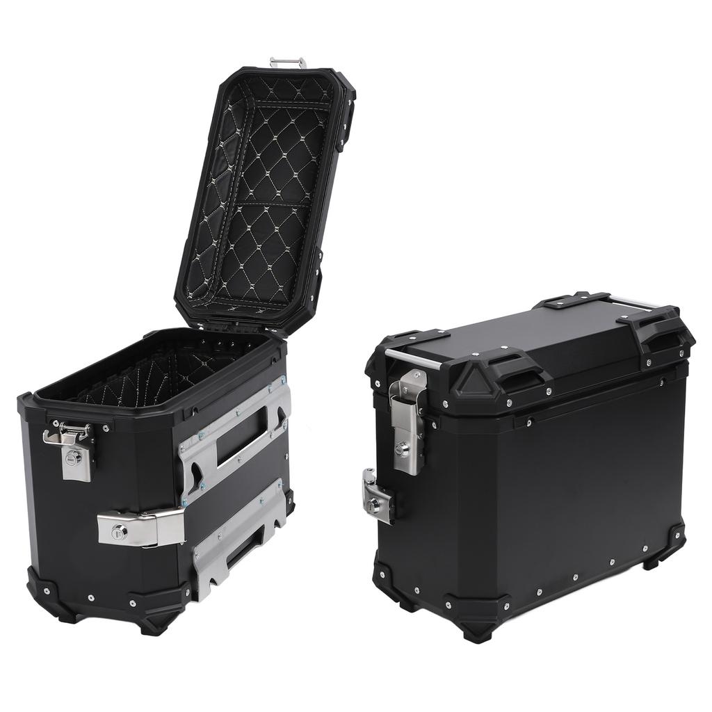 35L Motorcycle Side Case Aluminium Alloy Motorbike Hard Side Saddlebag Box with Lock Mounting Bracket for Riding Gear Helmet