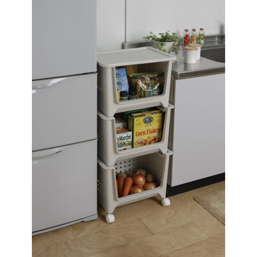 IRIS OHYAMA Stack Basket, Off-White, SB-003