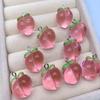 5/20PCS Imitation Friut Charms Resin Pink Peach Pendants for Jewelry Making Earrings Keychain Necklace DIY Cratfs Findings