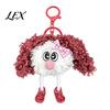 Curly Hair Plushie Pendant Cartoon Doll Keychain, Fuzzy Plush Keyring with Long Legs Legs, Backpack Handbags Purse Hanging Decoration Women