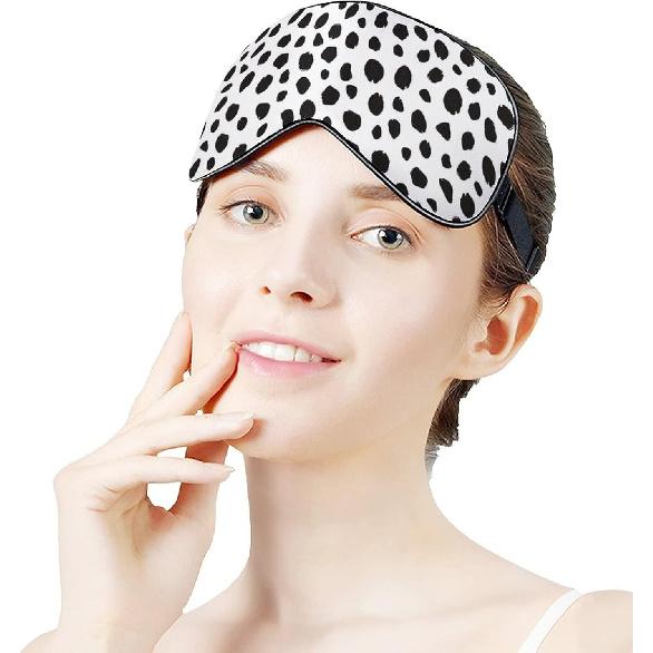 Далматинцы Принт Собаки Напечатанная Маска для Сна Мягкая Повязка на Глаза Чехол для Глаз с Регулируемым Ремнем Ночная Защита для Глаз для Путешествий Дневного Сна для Мужчин Женщин