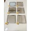 Luxury Butterfly Accessory Stainless Steel Square 6-Piece Silver Coffee, Tea, Decorative Presentation Serving Tray 21*21 Cm