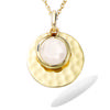 [R5164] - Gold Plated Pendant 'Cléopatra' White Gold - 15 Mm