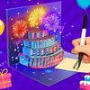 3D вылетающая открытка на день рождения Светящаяся музыкальная открытка с днем ​​рождения с дизайном торта Интерактивная открытка на день рождения