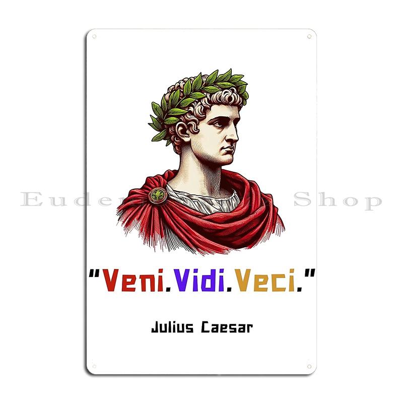 Mfoever Veni Vidi Vici Caesar Metal Sign Wall Mural Party Vintage Party Designs Veni Vidi Vici Caesar Tin Sign Poster