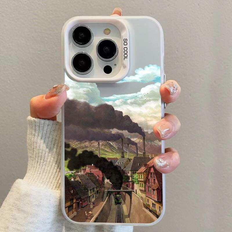 Чехол для телефона с защитой от удара «Сельская местность» для iPhone 13 12 11 14 15 Plus Pro Max 12Mini 13Mini Жесткая лазерная задняя крышка