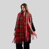 New England Christmas Red Plaid Scarf Women's Fashion Versatile Warm Circle Yarn Fringed Scarf Skin-friendly and Thicker