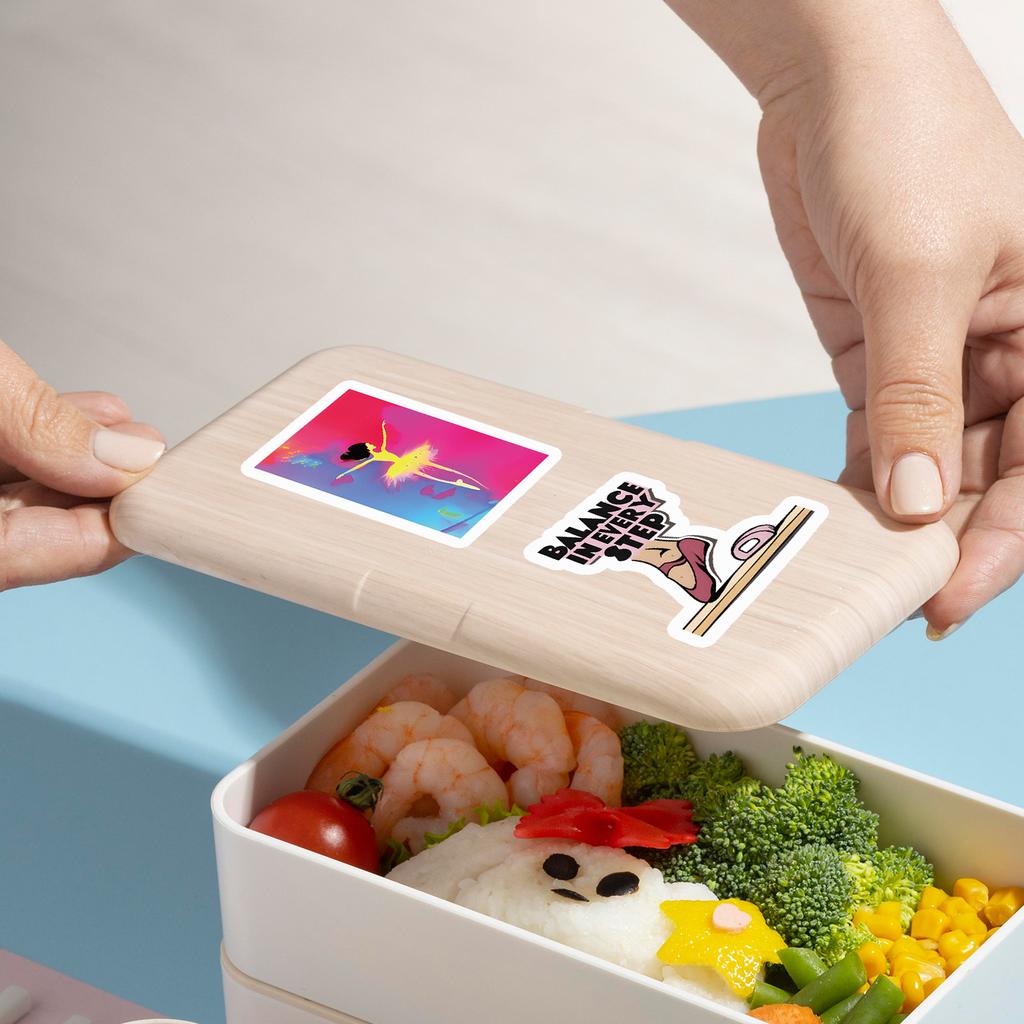 50 Nordic Style Pink Ballet Stickers Pack Mobile Phone Water Cup Waterproof Decorative Stickers Children's Hand Account Stickers