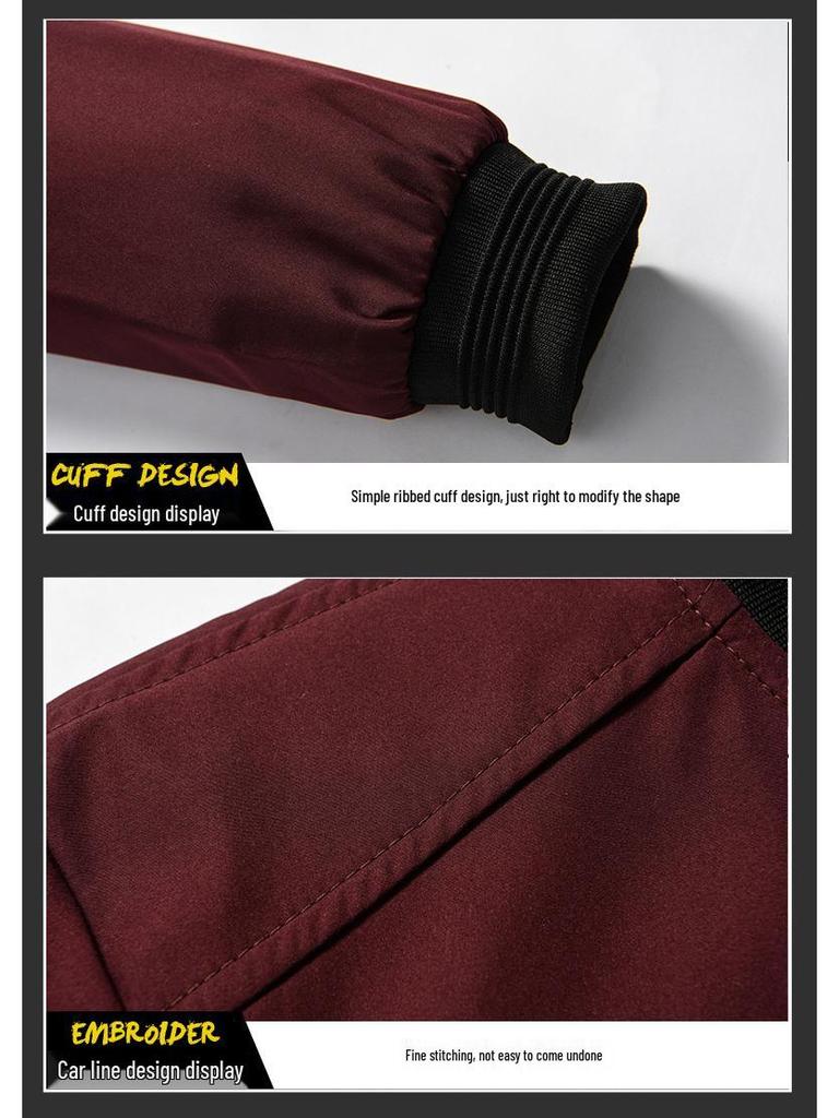 Мужская дышащая повседневная куртка - Без капюшона, на молнии, в японском стиле для весны и осени