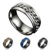 Мужское кольцо Простое Высокополированное Модное Ювелирное Изделие Вращающаяся Цепочка Инкрустированное Кольцо на Палец для Вечеринки