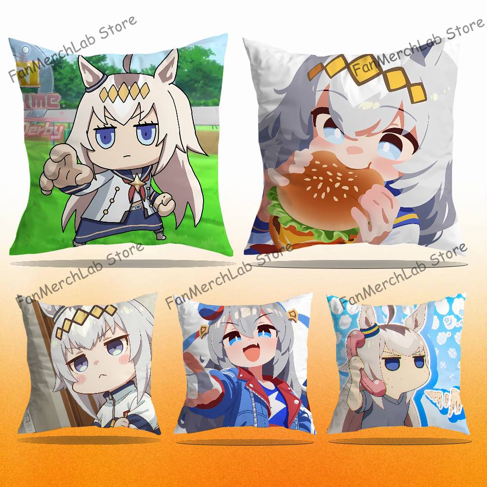PPretty Anime DDerby OOguri CapS Cushion For Bedroom Car Coffee Shop Room and Living Room Sofa Decorative Pillow Cover Case