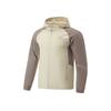 Li-Ning Water-Resistant Hooded Long Sleeve Cardigan With Logo Print Windbreaker Men Outerwear Ceramic-Secret Tree-Gray-Brown AFDU157-2