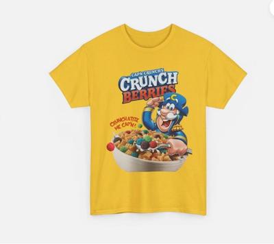 Футболка с принтом Captain Crunch Berry Cereal Футболка с графическим принтом Подарок для любителей хлопьев Унисекс футболка