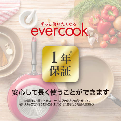 Evercook Omelet Pan, 15 x 20 cm, All Heat Source Compatible (IH Compatible), Red, Selectable Series, Detachable Handle, Doshisha