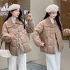 Add Fertilizer To Increase The Lapel, Short Down Cotton Jacket, Fashionable Western Style, Small National Style, Plus Size Jacket with Buckle