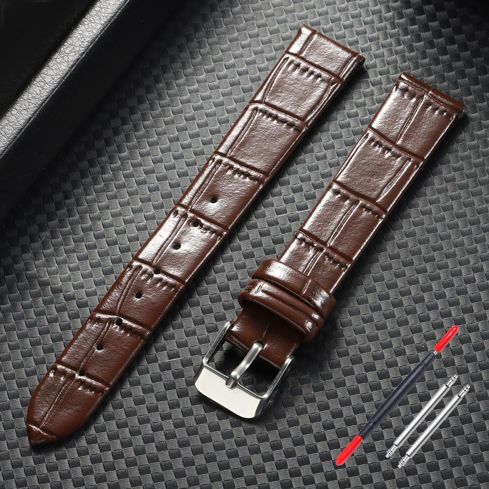 8мм 10мм 12мм 14мм 16мм Ремешок для часов из натуральной кожи с бамбуковым узором Женский сменный универсальный браслет Тонкий ремешок-браслет