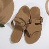 Fashion 2024 Summer Pinch Toe Women Slippers Rome Buckle Solid Flat Casual Beach Comfortable Flip Flops