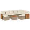 VidaXL Salon de Jardin avec Coussins 10 pcs, Canapés de Terrasse, Ensemble de Meubles de Patio, Mobilier d'Extérieur, Beige 3228228