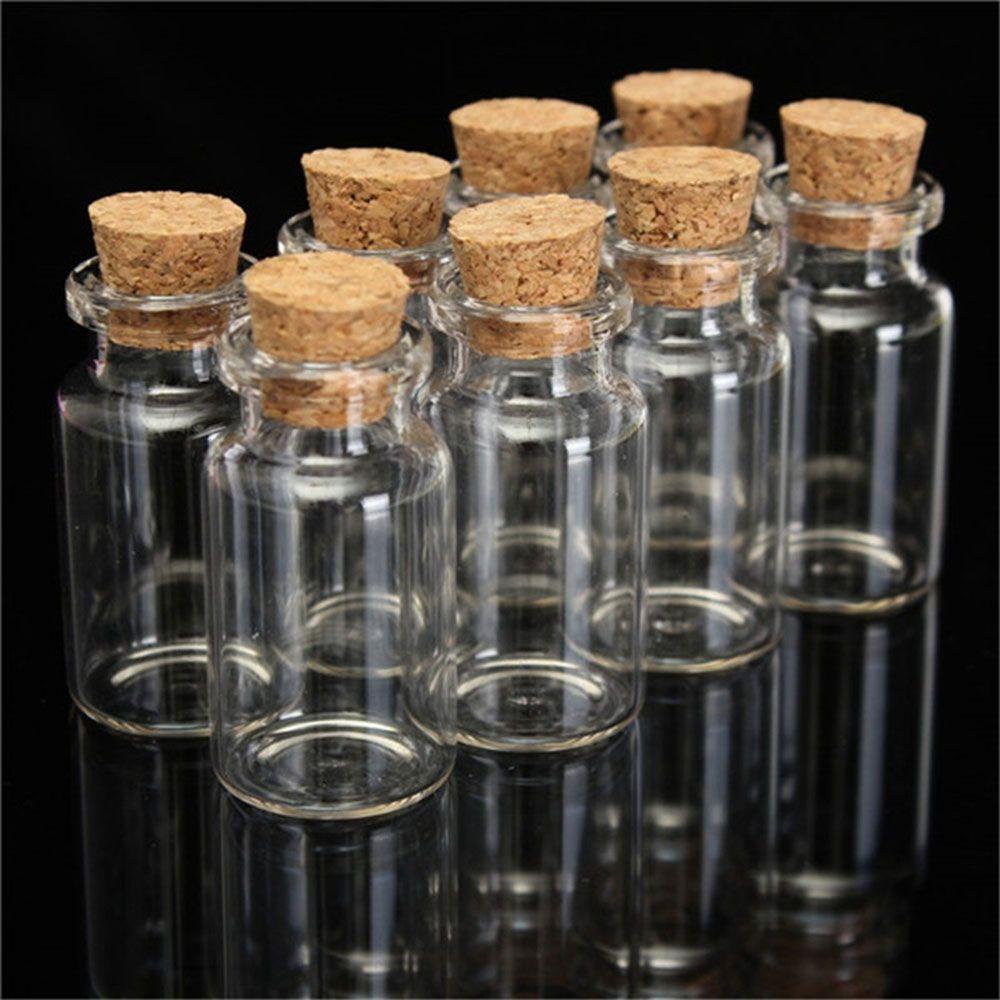 Smooth Transparent Newest Containers Glass Craft Mini Messages Jar Mini Cork Stopper Glass Bottle