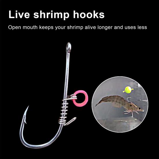 8 шт./набор из 8 штук для фиксации живых креветок, прочный рыболовный крючок из углеродистой стали с зазубринами и отверстием для пресной воды