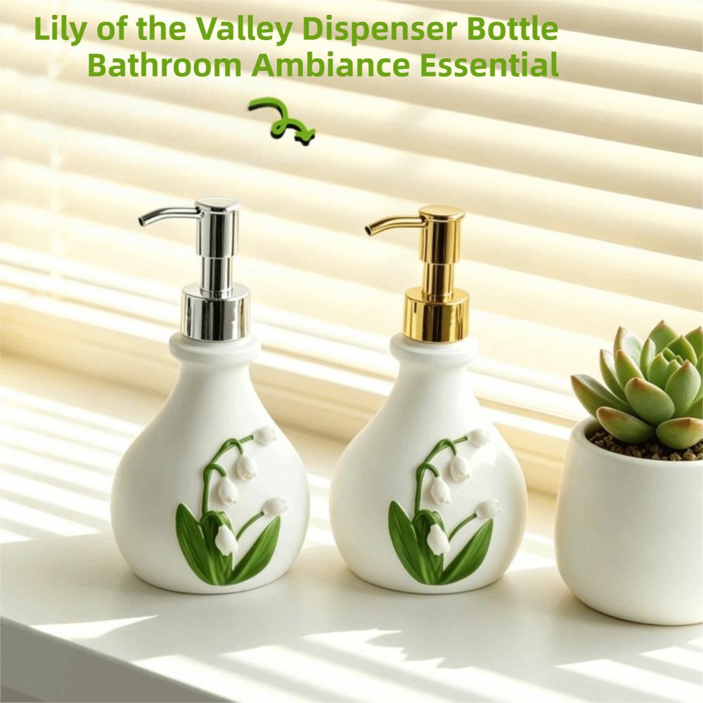 French Bellflower of the Valley Embossed Bottle Vintage Retro Hand Soap Holder Kitchen