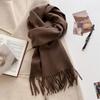 Luxury Wool Scarf For Women Fashion Warm Cashmere Scarves Korean Style Solid Knitted Shawl Wrap Pashmina Bandana Christmas Gift