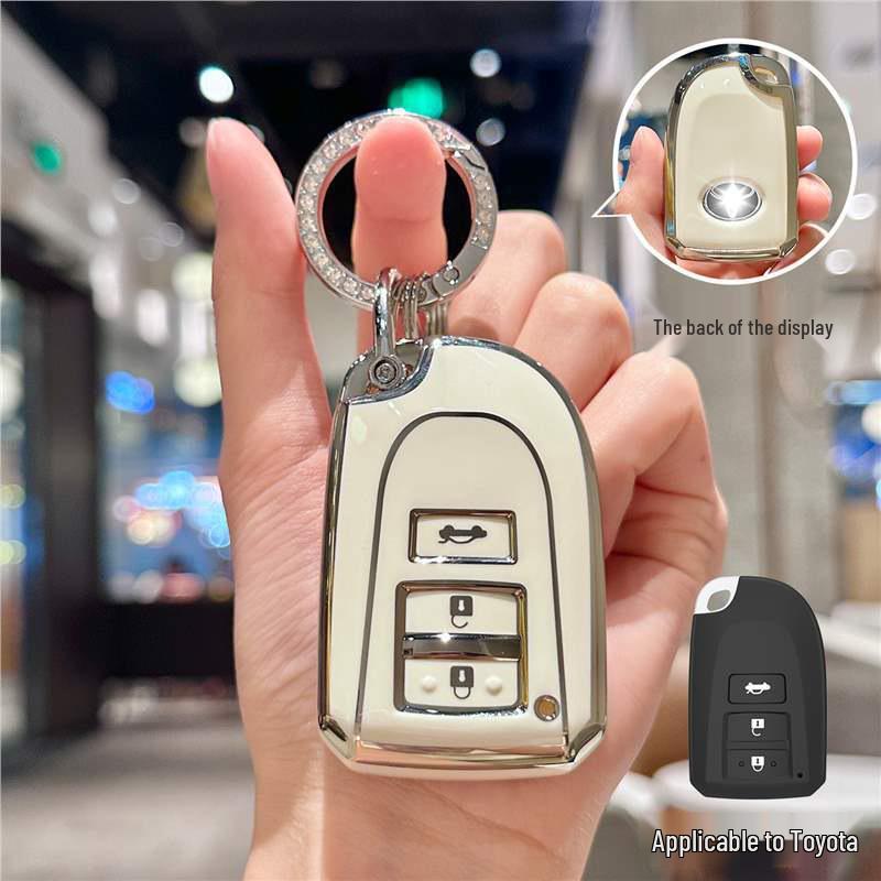 Silver Edge Key Case for Toyota Models: Corolla, RAV4, Camry, Vios, Highlander