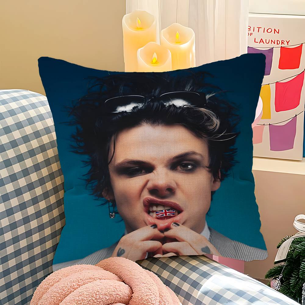 Rock Singer Yungblud Cushion Cover Inches Farmhouse Decor Home Throw Pillow Covers for Couch Decorations