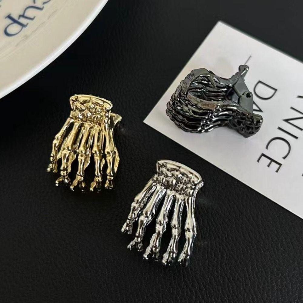 Zinc Zinc Zinc Alloy Skeleton Hand Hair Claw Hollow Metal Hair Claw Simple Ghost Paw Hair Claw  Girl