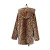 Winter Faux Fur Coat Hooded Leopard Print Luxury Warm Women Jackets Women's Coats Fashion Jacket