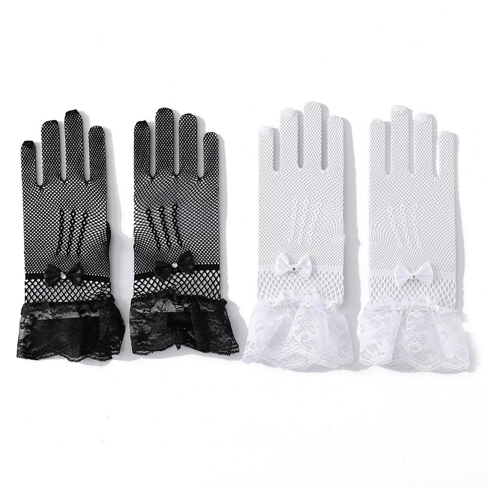 Сетчатые перчатки невесты Эластичные перчатки для сценических выступлений Новые варежки Женские