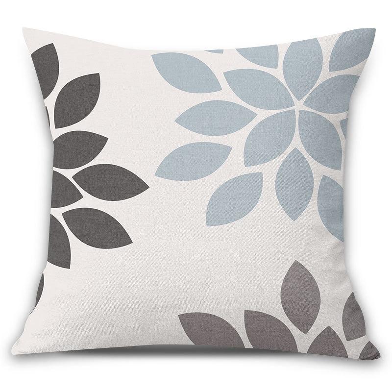 Simple Geometric Linen Pillowcase Plain Color Office Waist Decorative Backrest Cushion Design