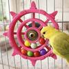 Colorful Beads Parrot Spinner Toy Rudder Shaped Parrot Interactive Play  Bird Cage Enrichment