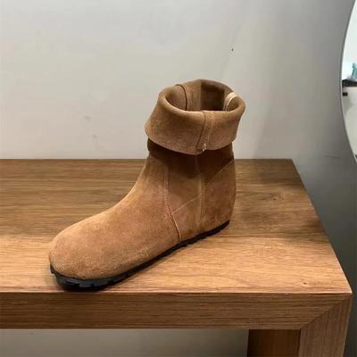 Женские ботильоны на толстом каблуке из искусственной замши, женские плоские хаки, слипоны, ковбойские ботинки, женские осенние ретро короткие ботильоны