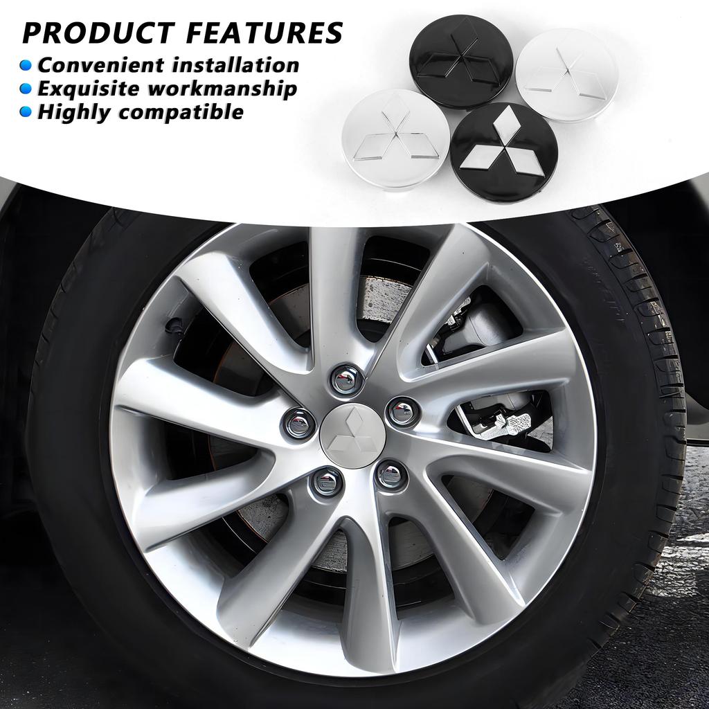 cyhk7 60MM Car Wheel Hub Caps Auto Emblem Tyre Center Covers Accessories For Mitsubishi 9 Ralliart X EX ASX L200 Colt Outlander Pajero